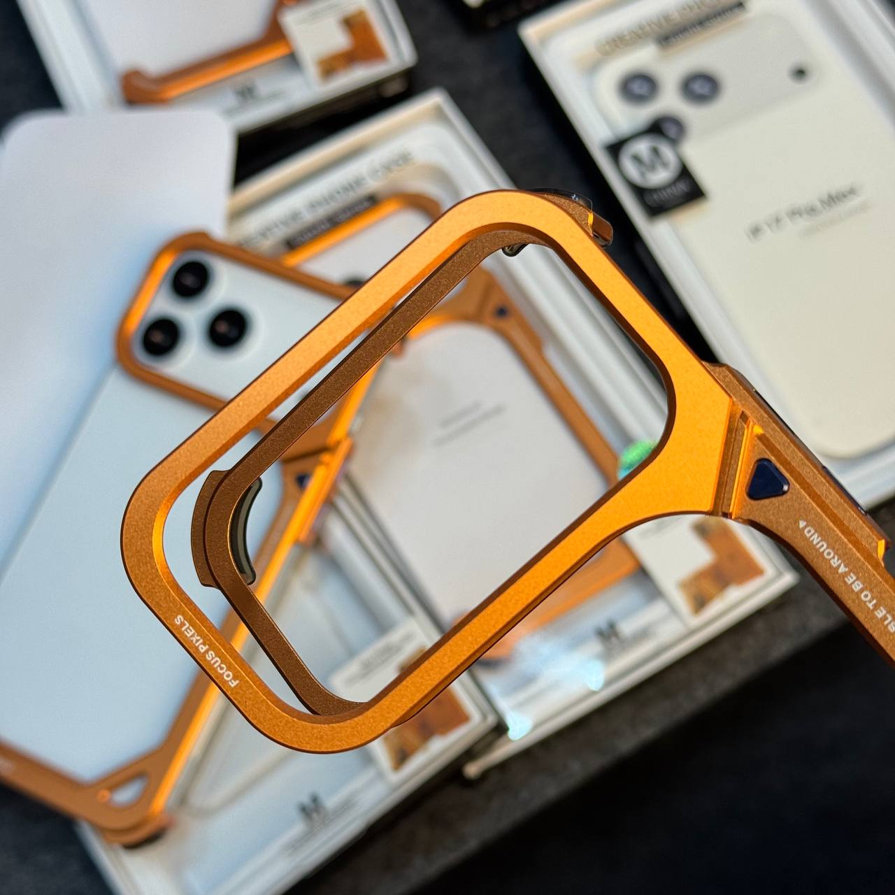 OATSBASF 9 Shaped Phone Case Minimalism Design Excellent Heat Dissipation Seamless Wireless Charging Ultra Light Metal Bumper Case 17 PRO/17 PRO MAX