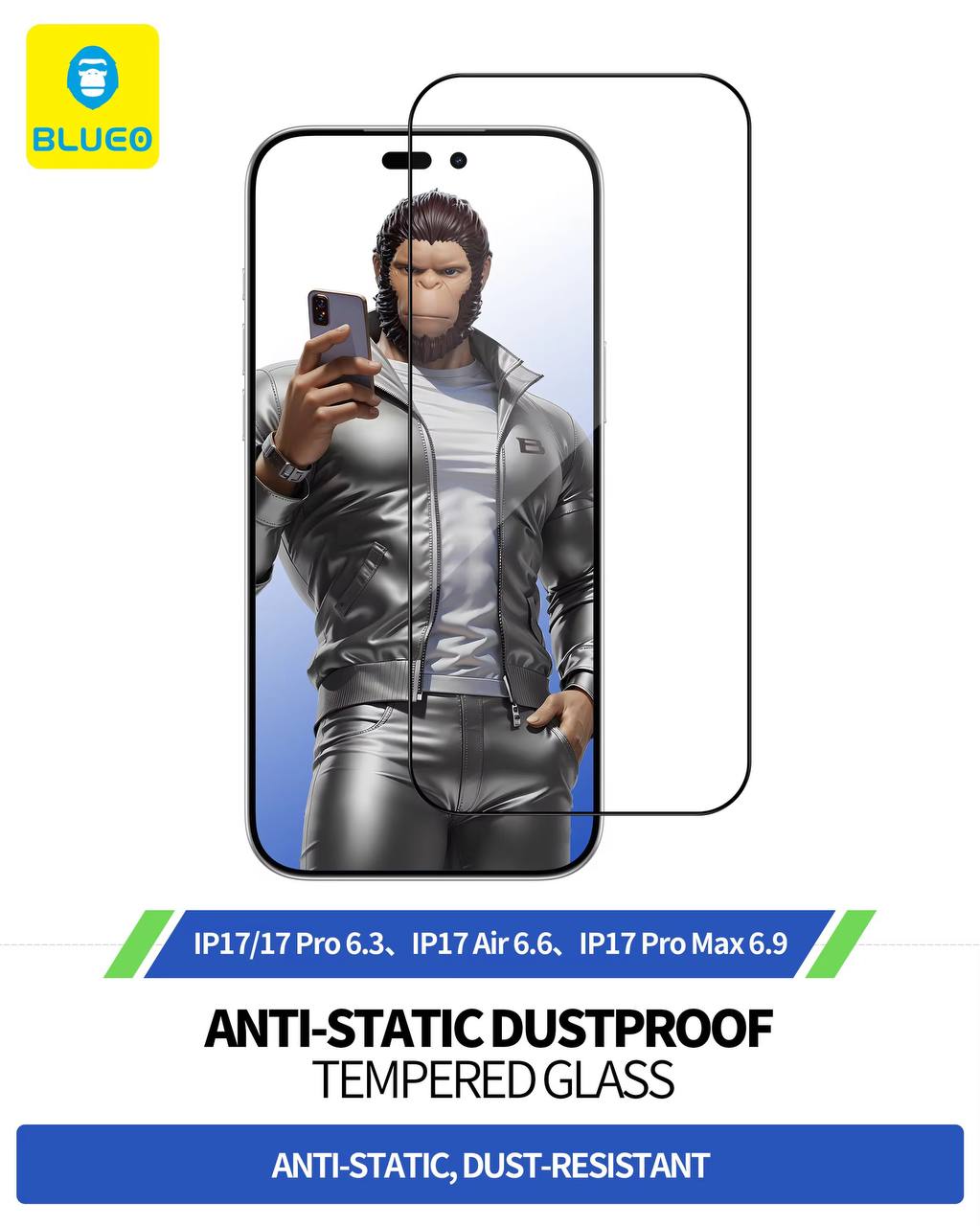 CLEAR GLASS BLUEO PREMIUM GLASS TEMPERED GLSS FOE IPHONE 17 17PRO 17 PRO MAX