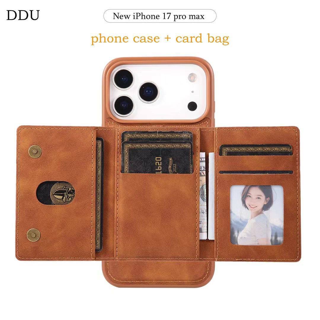 PU Leather Phone Cases Detachable Magnetic Card Holder Wallet Mobile Phone Case Cover for iPhone 13 14 15 16 Pro Max for Samsung S24 S25