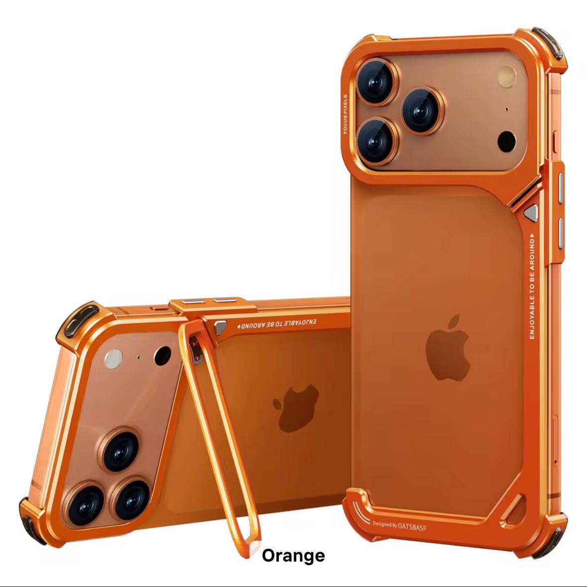 OATSBASF 9 Shaped Phone Case Minimalism Design Excellent Heat Dissipation Seamless Wireless Charging Ultra Light Metal Bumper Case 17 PRO/17 PRO MAX