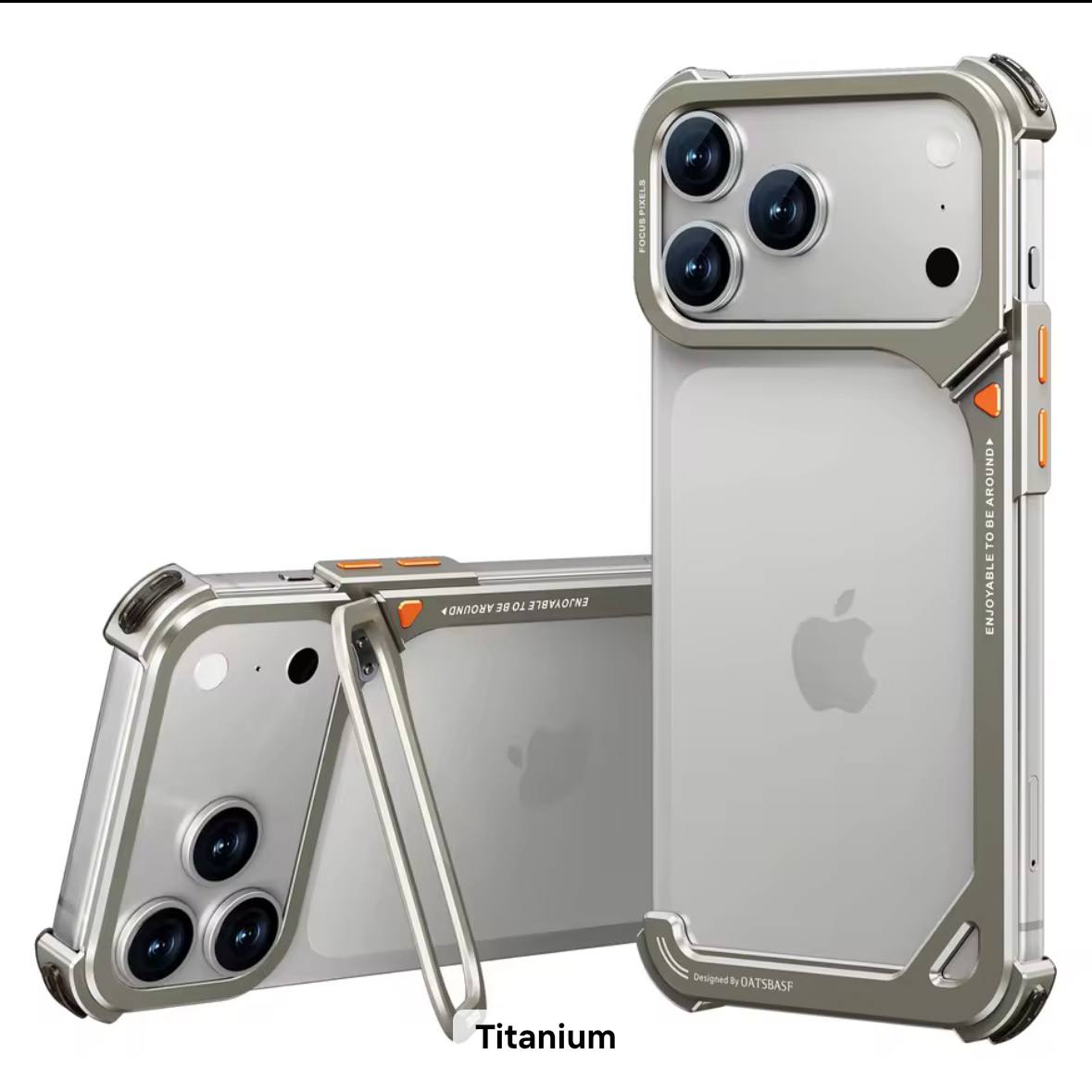 OATSBASF 9 Shaped Phone Case Minimalism Design Excellent Heat Dissipation Seamless Wireless Charging Ultra Light Metal Bumper Case 17 PRO/17 PRO MAX