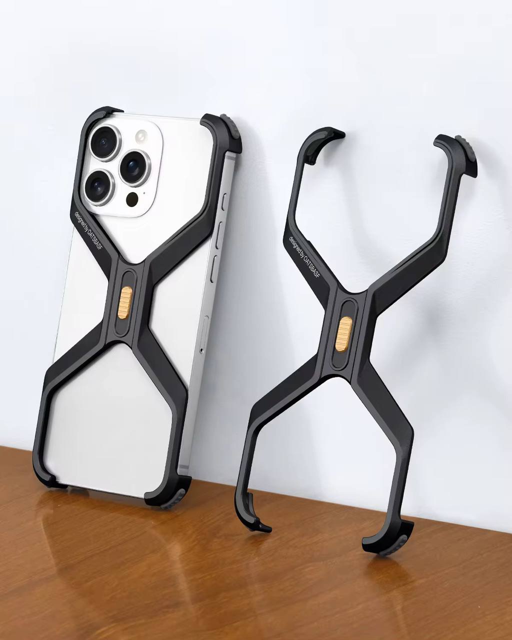 X-Shaped Frameless Shockproof Metal Phone Case foriPhone 16 Pro Max Aluminum Alloy Minimalist Protective Cover for iPhone 16 Pro