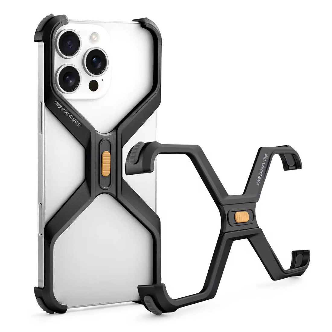 X-Shaped Frameless Shockproof Metal Phone Case foriPhone 16 Pro Max Aluminum Alloy Minimalist Protective Cover for iPhone 16 Pro