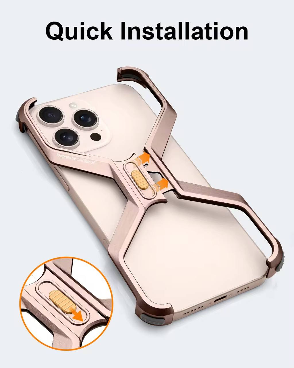 X-Shaped Frameless Shockproof Metal Phone Case foriPhone 16 Pro Max Aluminum Alloy Minimalist Protective Cover for iPhone 16 Pro
