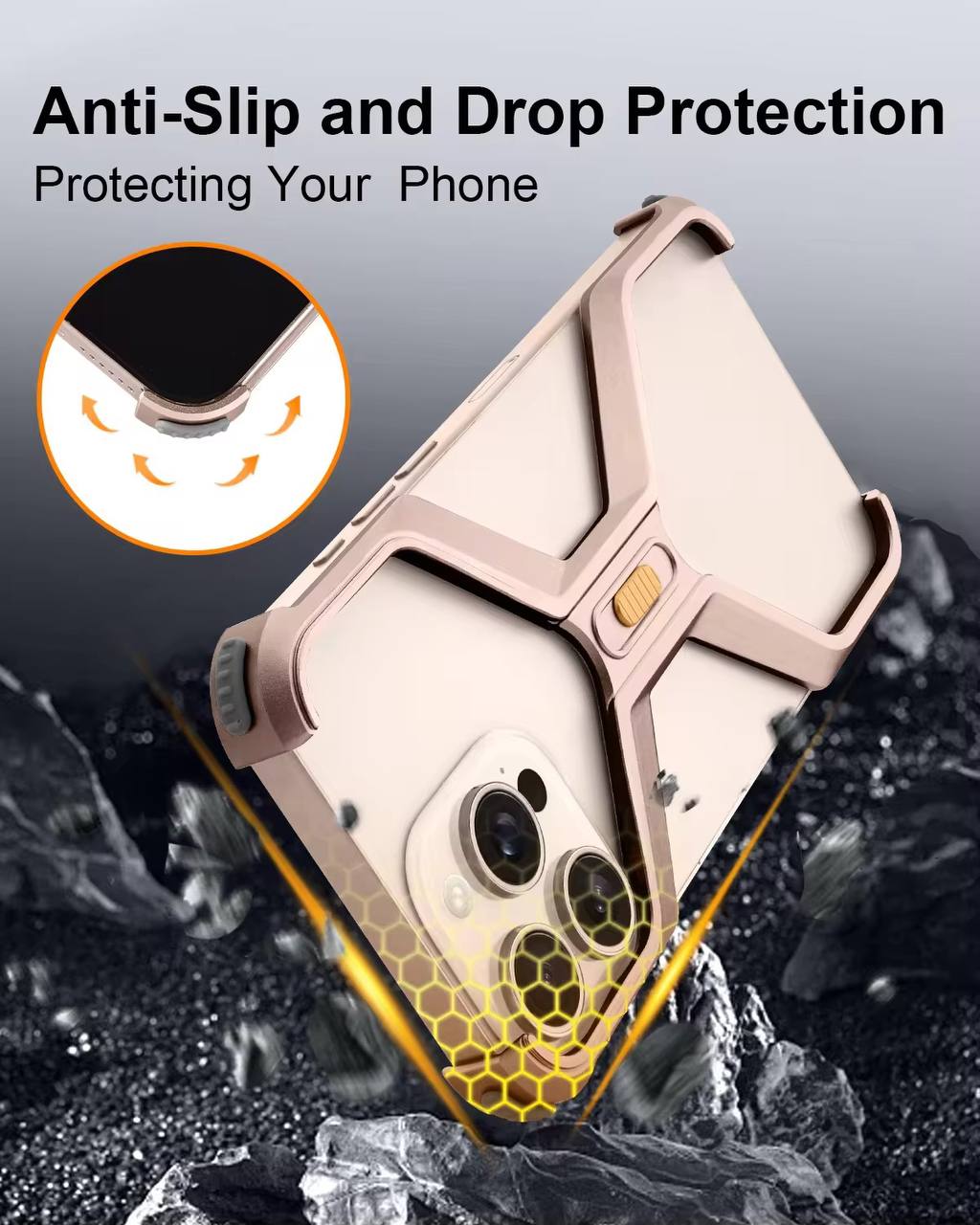 X-Shaped Frameless Shockproof Metal Phone Case foriPhone 16 Pro Max Aluminum Alloy Minimalist Protective Cover for iPhone 16 Pro