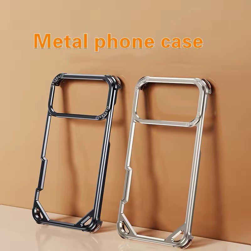 New Arrival Aluminum Alloy Phone Case for iPhone 17 Air Metal Phone Case With True Air Bag Shockproof for iPhone 17 Pro Max