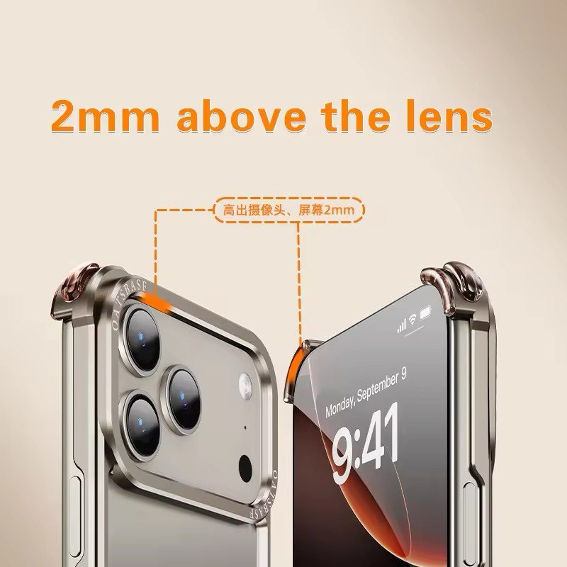 New Arrival Aluminum Alloy Phone Case for iPhone 17 Air Metal Phone Case With True Air Bag Shockproof for iPhone 17 Pro Max
