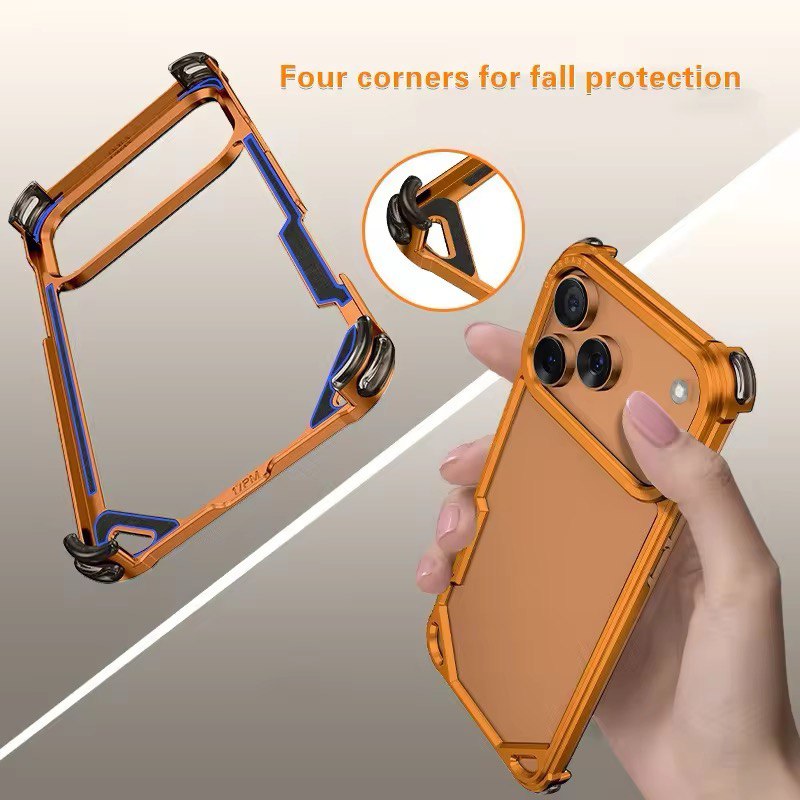 New Arrival Aluminum Alloy Phone Case for iPhone 17 Air Metal Phone Case With True Air Bag Shockproof for iPhone 17 Pro Max