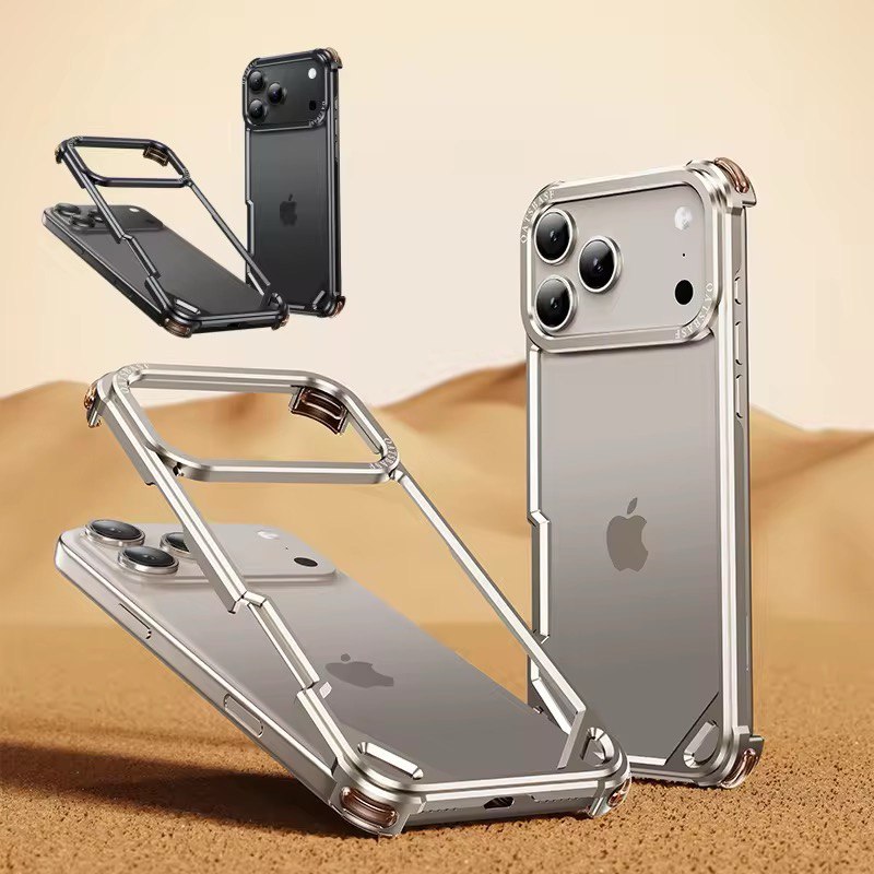 New Arrival Aluminum Alloy Phone Case for iPhone 17 Air Metal Phone Case With True Air Bag Shockproof for iPhone 17 Pro Max