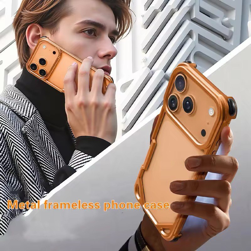 New Arrival Aluminum Alloy Phone Case for iPhone 17 Air Metal Phone Case With True Air Bag Shockproof for iPhone 17 Pro Max