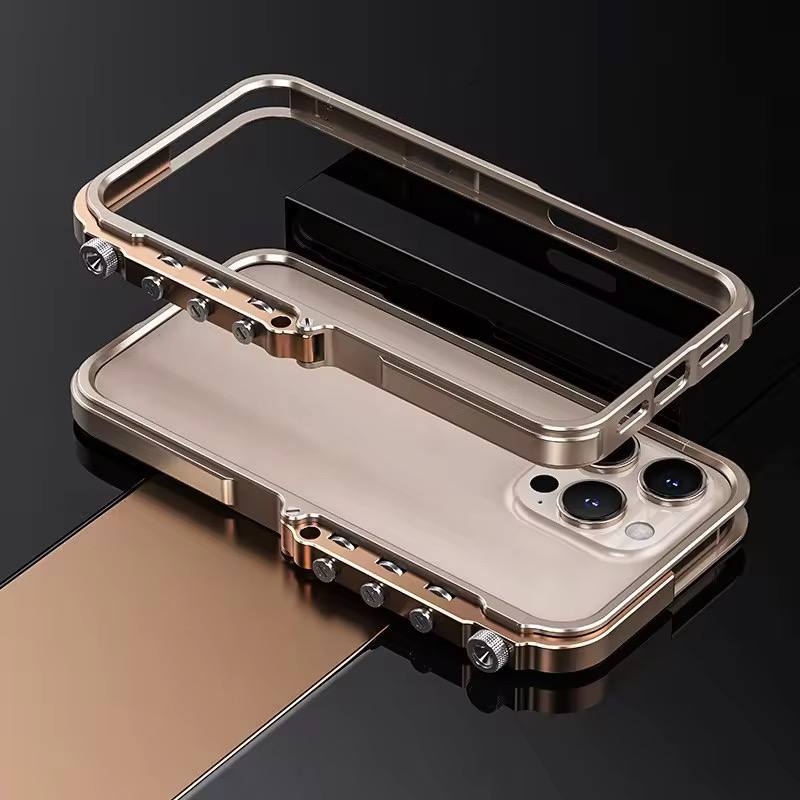 High-End Fun Phone Case Armor Design Aluminum Alloy Phone Case Anti-Drop Heat Dissipation Protective Cover for iPhone 17 Pro Max