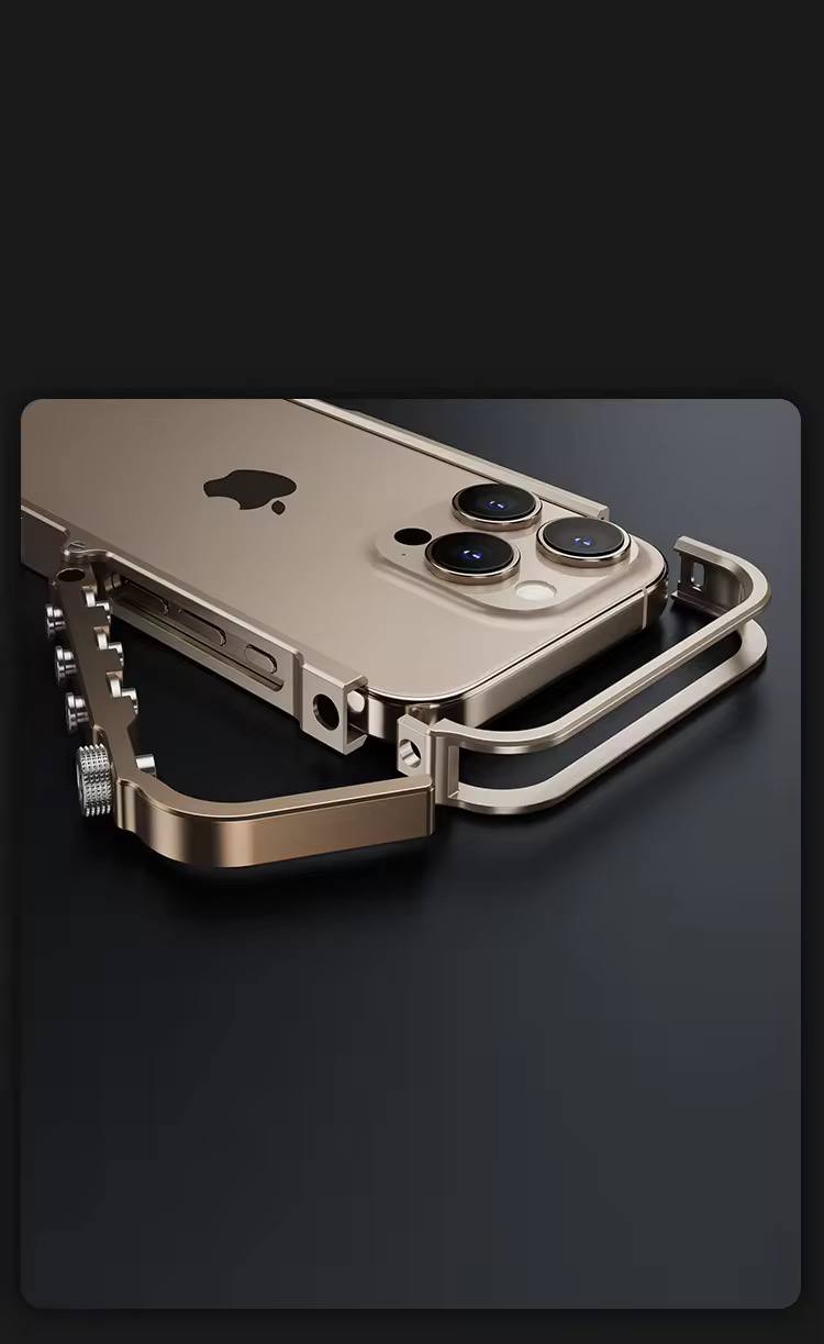 High-End Fun Phone Case Armor Design Aluminum Alloy Phone Case Anti-Drop Heat Dissipation Protective Cover for iPhone 17 Pro Max