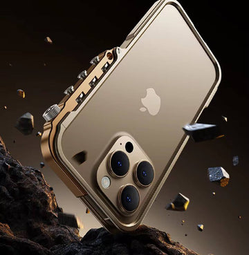 High-End Fun Phone Case Armor Design Aluminum Alloy Phone Case Anti-Drop Heat Dissipation Protective Cover for iPhone 17 Pro Max