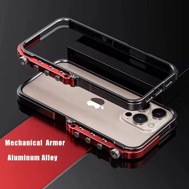 High-End Fun Phone Case Armor Design Aluminum Alloy Phone Case Anti-Drop Heat Dissipation Protective Cover for iPhone 17 Pro Max
