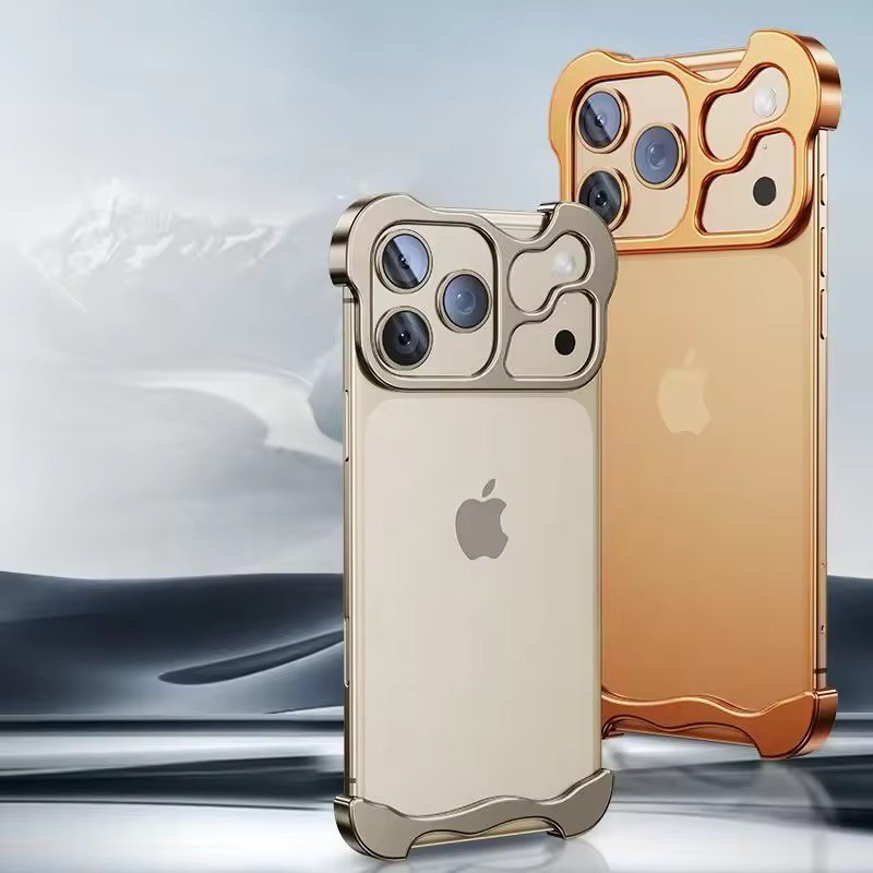 Luxury With Lens Protector Corner Pad Metal Case for iPhone 17 Pro Max Shockproof Phone Cover on for iPhone 13 14 15 16 17air
