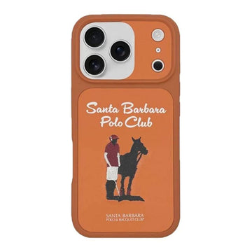 iPhone Genuine Leather Original Santa Barbara Polo Club Questa Series Case with Magsafe - Orange