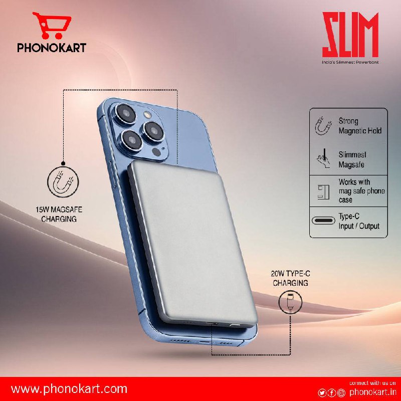 Slim Power bank 5000mah PHONOKART