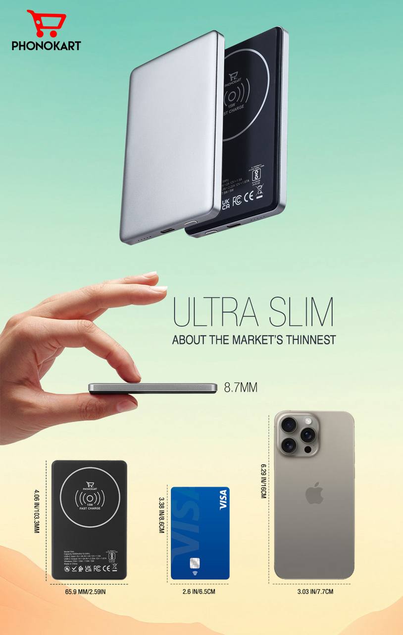 Slim Power bank 5000mah PHONOKART