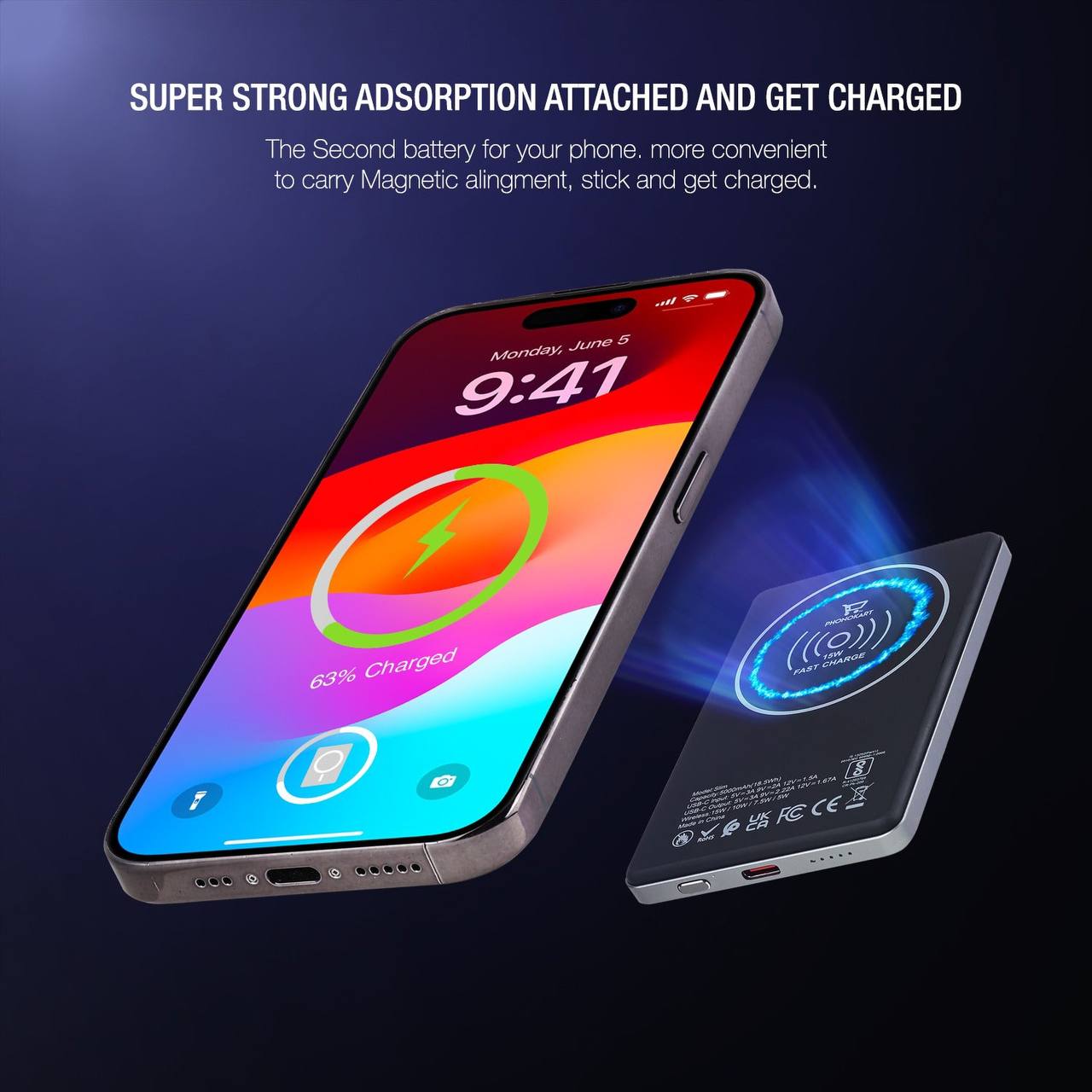 Slim Power bank 5000mah PHONOKART