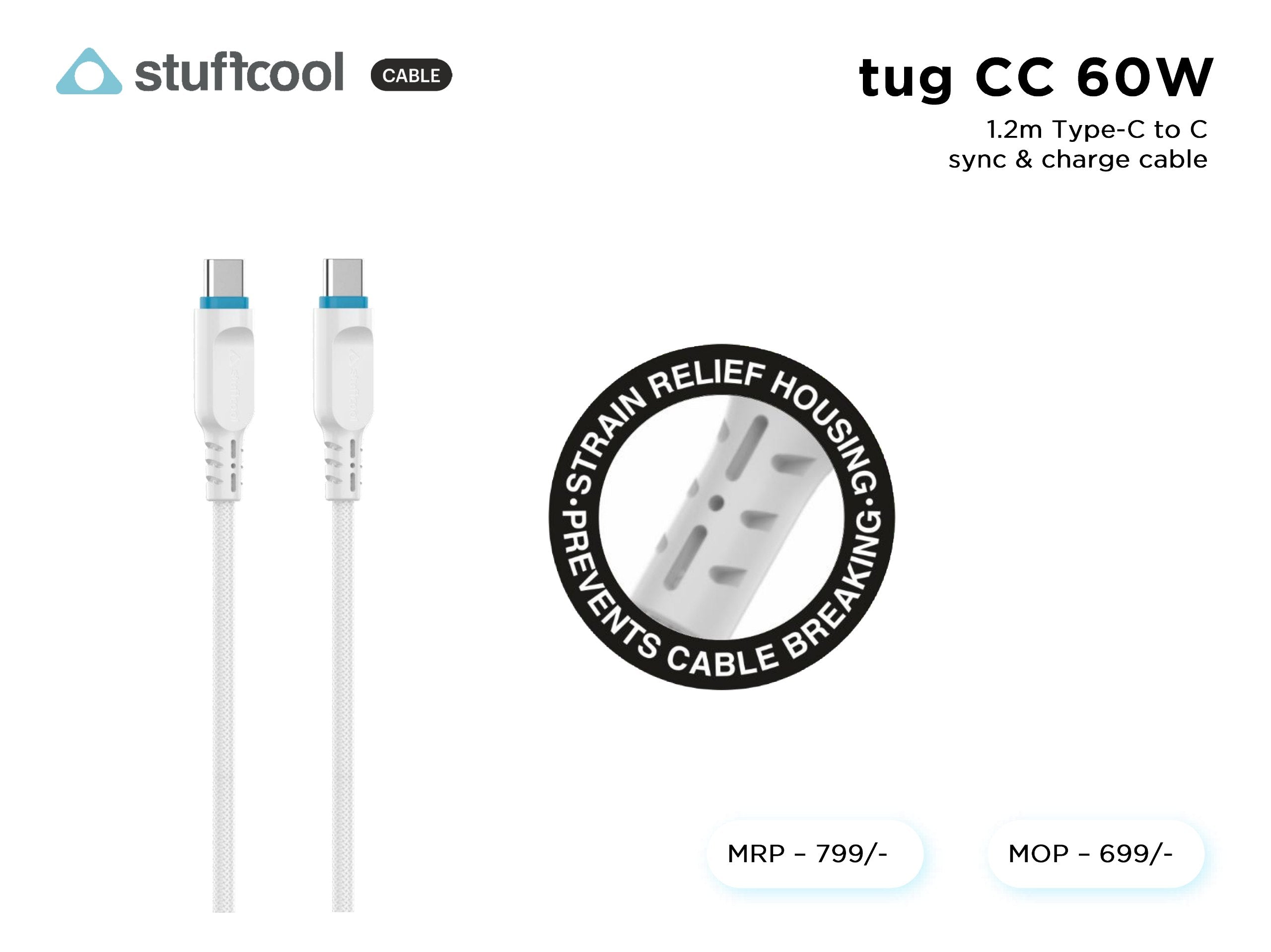 tug C-C 60W (3A) 1.2M Type-c to c Cable stuffcool