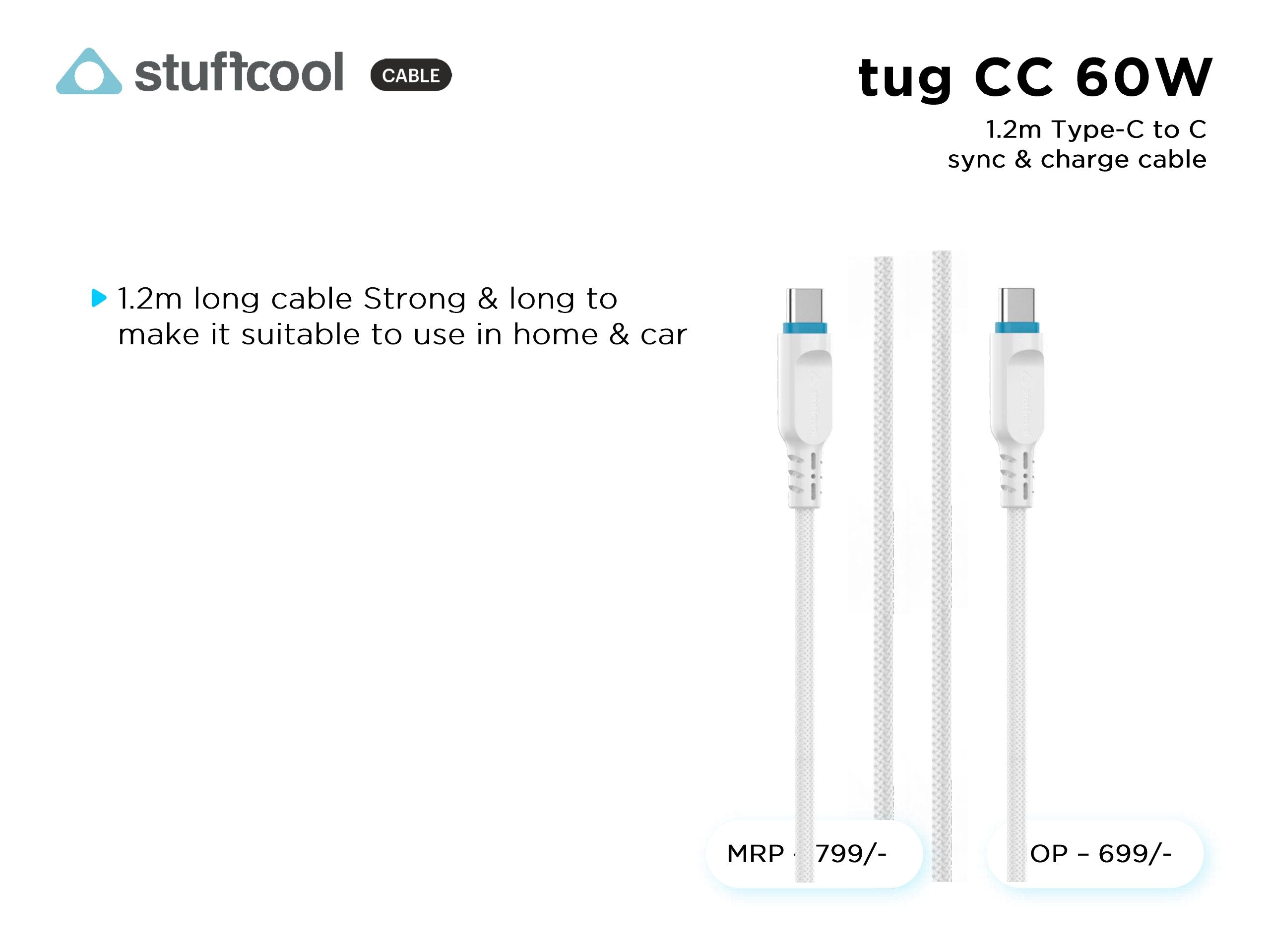 tug C-C 60W (3A) 1.2M Type-c to c Cable stuffcool
