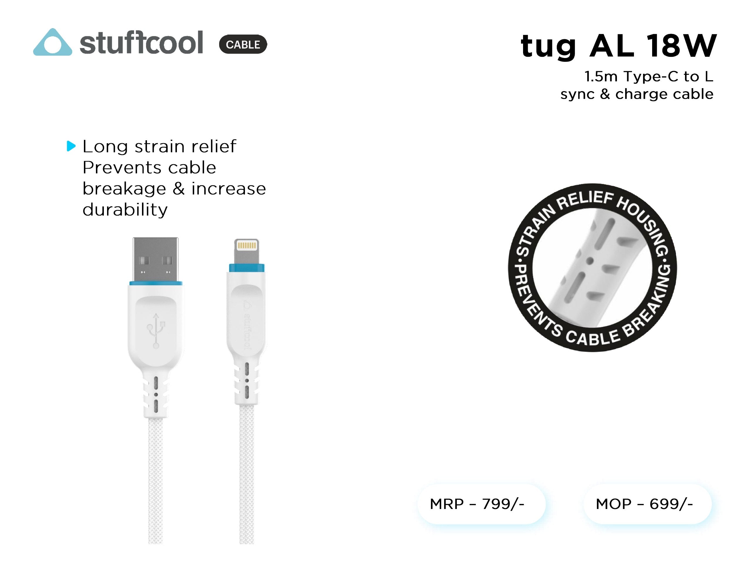 tug A-L 1.5M USB-A to Lightning  cable stuffcool