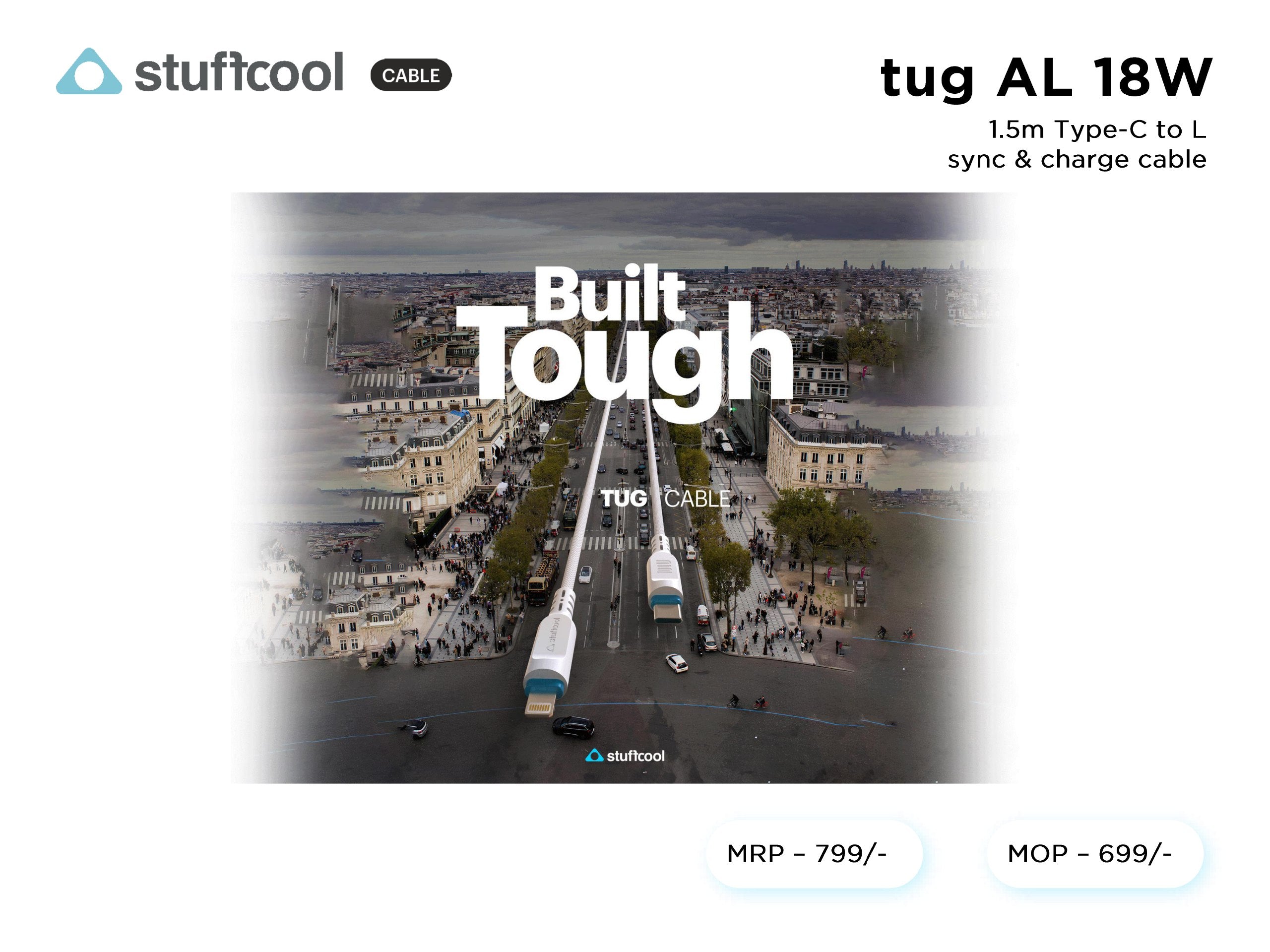 tug A-L 1.5M USB-A to Lightning  cable stuffcool