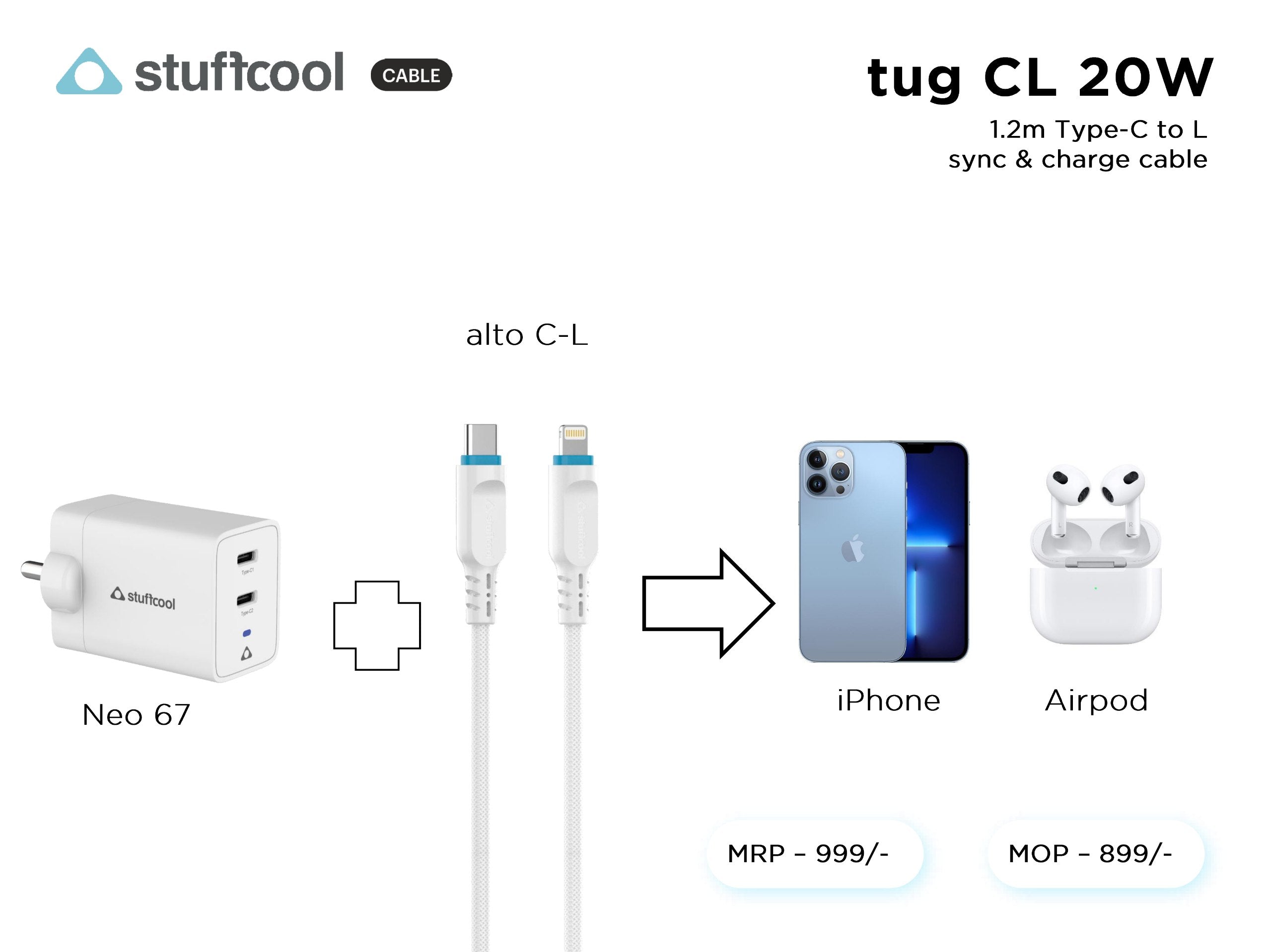 tug Type-C to L 1.2M Lightning Cable Stuffcool